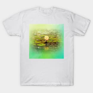 Dream Serenity - Yellow Water Lily Flowers T-Shirt